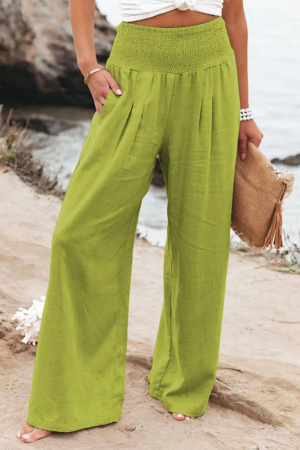 Pantalon d'Été Femme Large en Mélange de Nylon et Coton 9