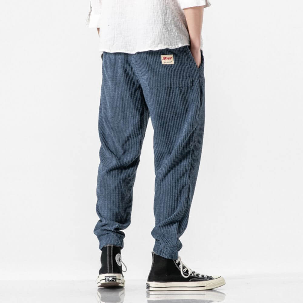 Pantalon de Jogging Homme Cordeau Ajustable en Tissu Doux 3
