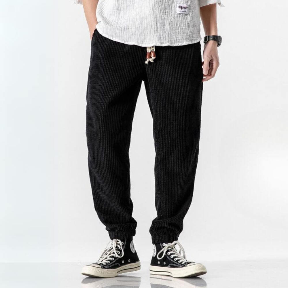 Pantalon de Jogging Homme Cordeau Ajustable en Tissu Doux 5