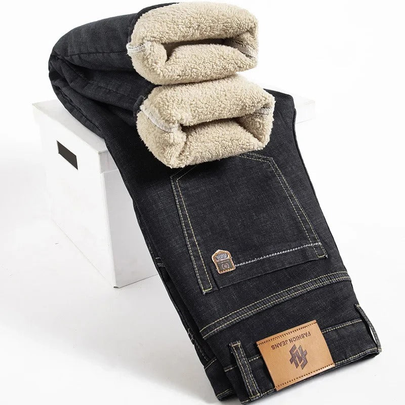 Pantalon droit pour homme en denim d'agneau 2