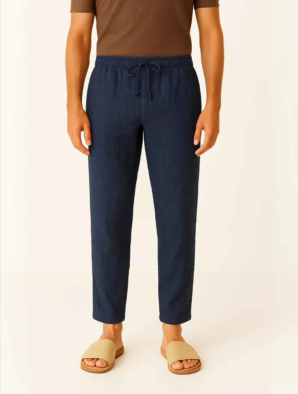 Pantalon en Lin pour Hommes Style Décontracté 6