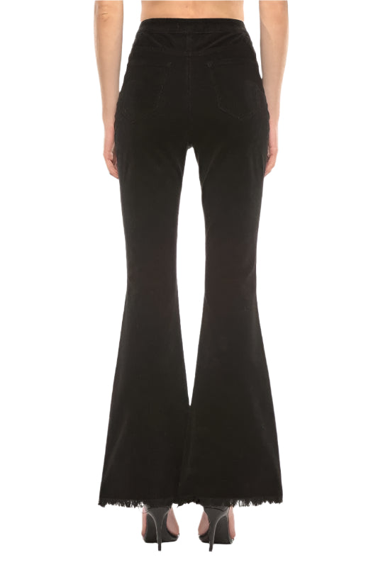 Pantalon en Velours Côtelé Femme Taille Haute Super Flare 0