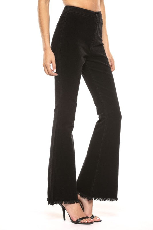 Pantalon en Velours Côtelé Femme Taille Haute Super Flare 1