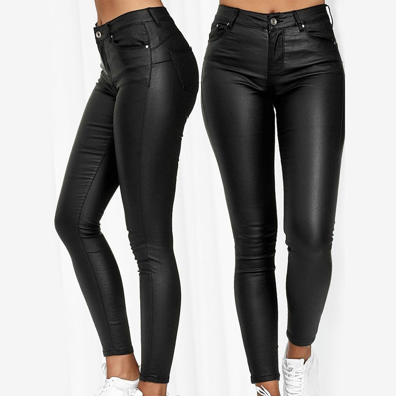 Pantalon en cuir pour femmes style automnal 0