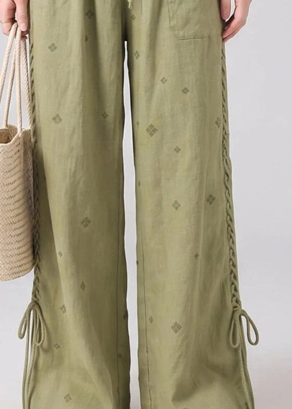 Pantalon large à cordon de serrage et jambes nouées pour femme 4