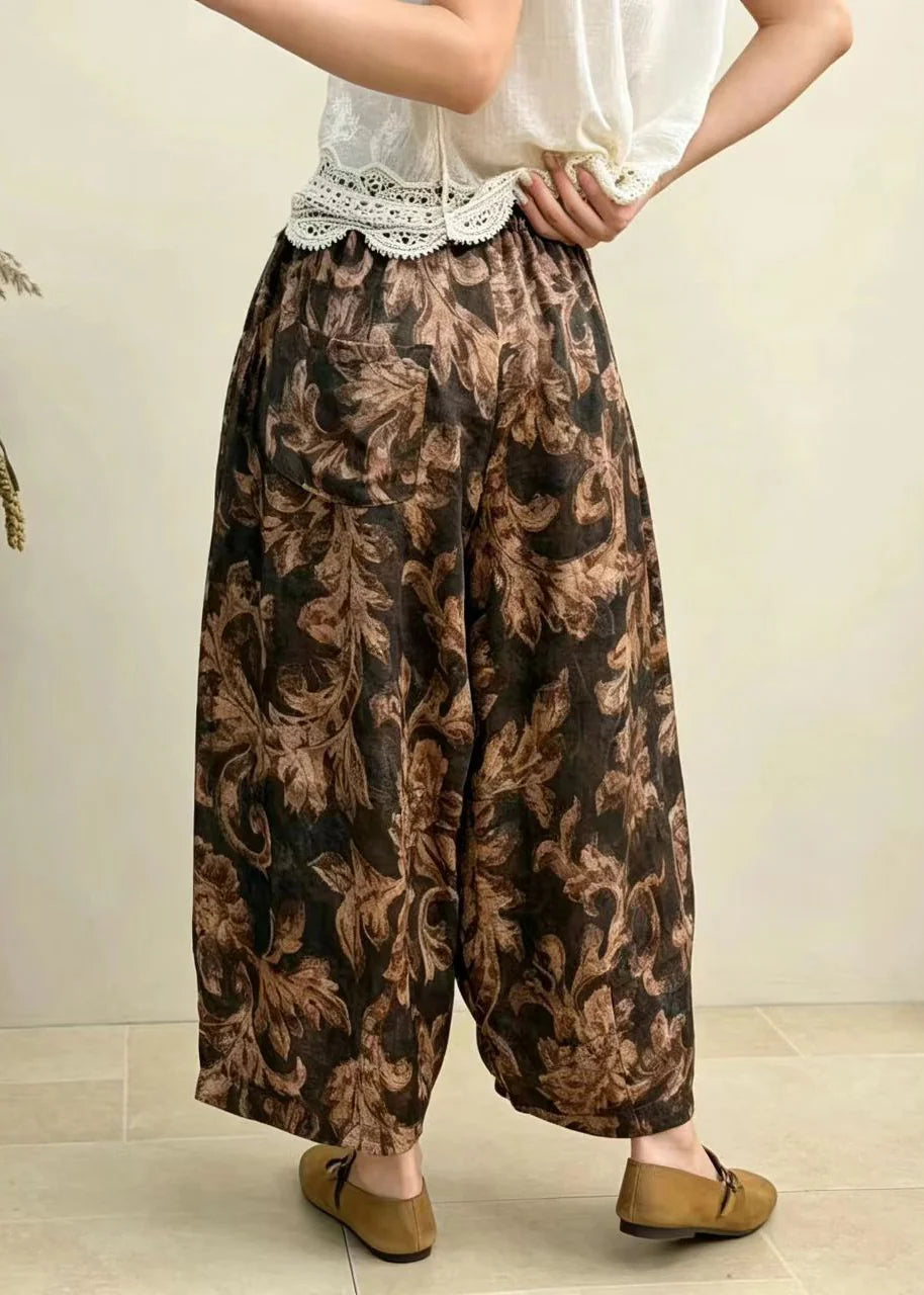 Pantalon sarouel court taille haute drapé pour femme 3