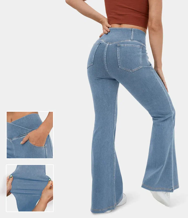 Pantalons Évasés Élastiques pour Femmes 1