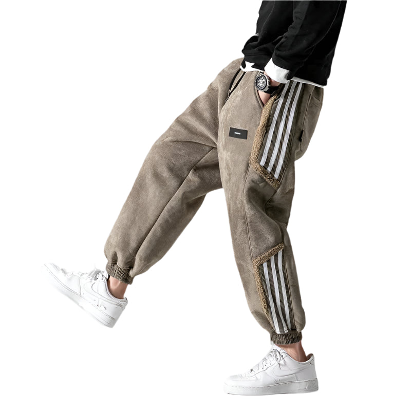 Pantalons de Jogging Homme Streetwear avec Rayures Latérales en Coton 0
