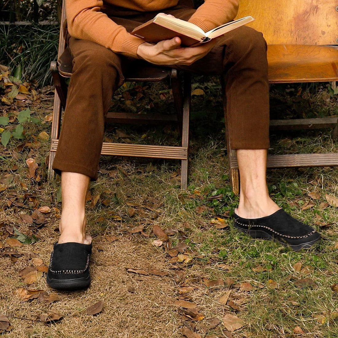 Pantoufles pour Hommes Confortables en Tissu Doux