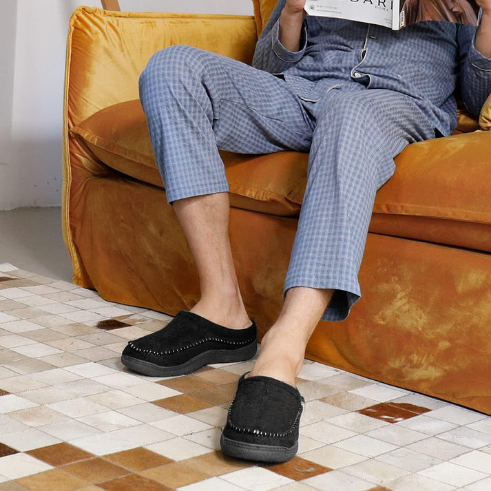 Pantoufles pour Hommes Confortables en Tissu Doux