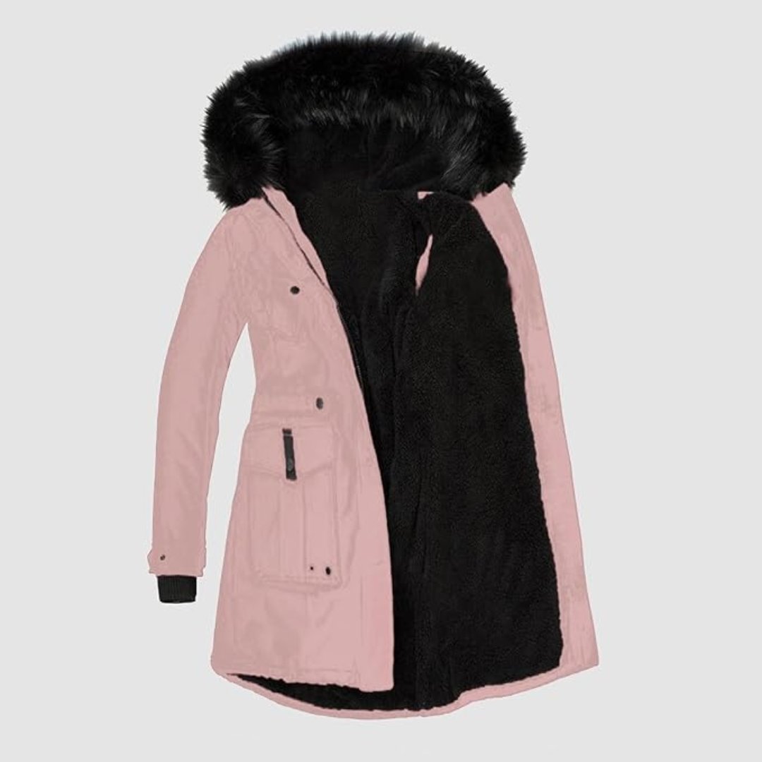 Parka Femme Confortable avec Capuche et Bordure 1
