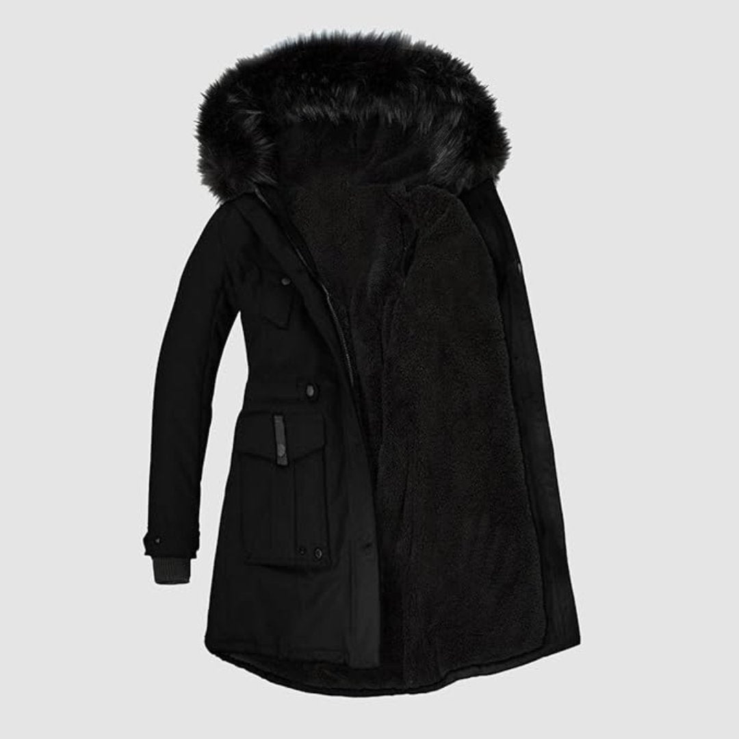 Parka Femme Confortable avec Capuche et Bordure 7