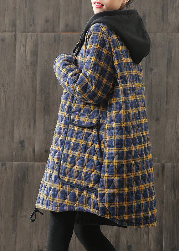 Parka d'hiver à capuche avec poches à carreaux 2