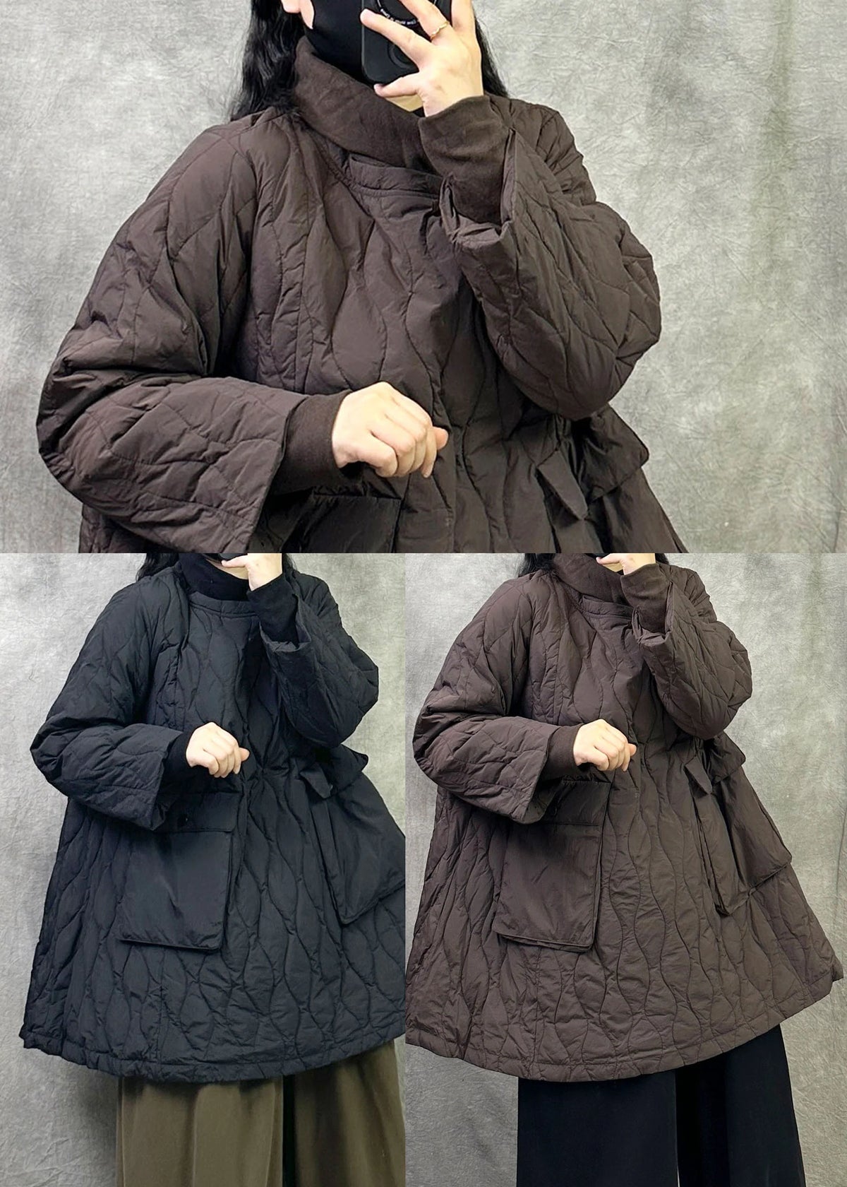 Parka d'hiver femme oversize avec grandes poches 4