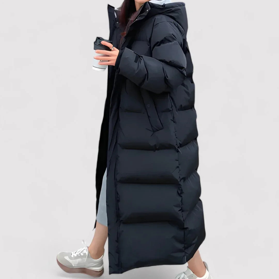 Parka longue matelassée pour femme, style imperméable 1