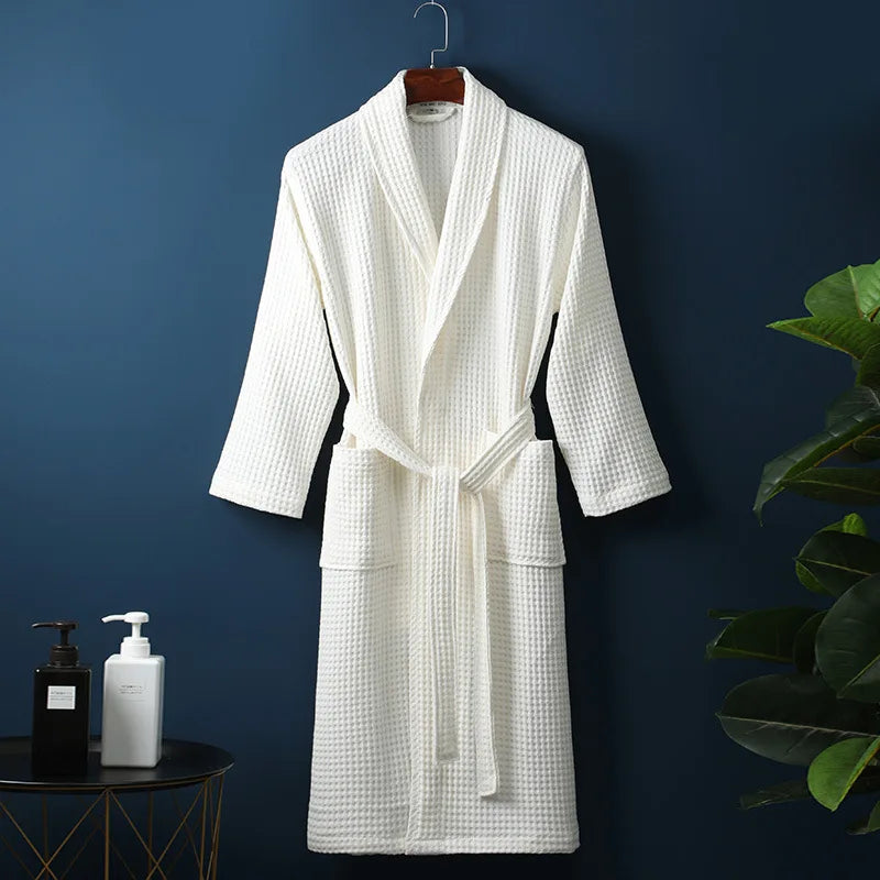 Peignoir Femme Unisexe en Tissu Respirant avec Poches et Ceinture 4