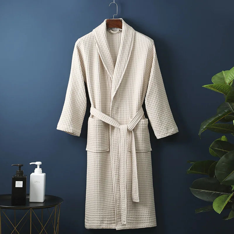 Peignoir Femme Unisexe en Tissu Respirant avec Poches et Ceinture 8