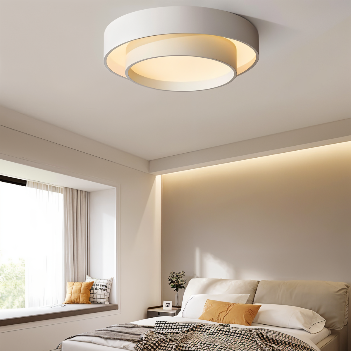 Plafonnier LED moderne en forme d'anneau pour chambre et salon 1