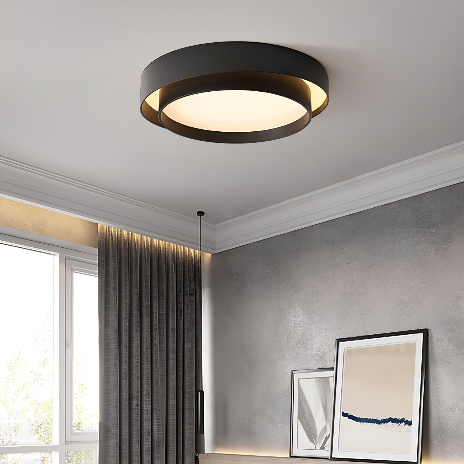Plafonnier LED moderne en forme d'anneau pour chambre et salon 8