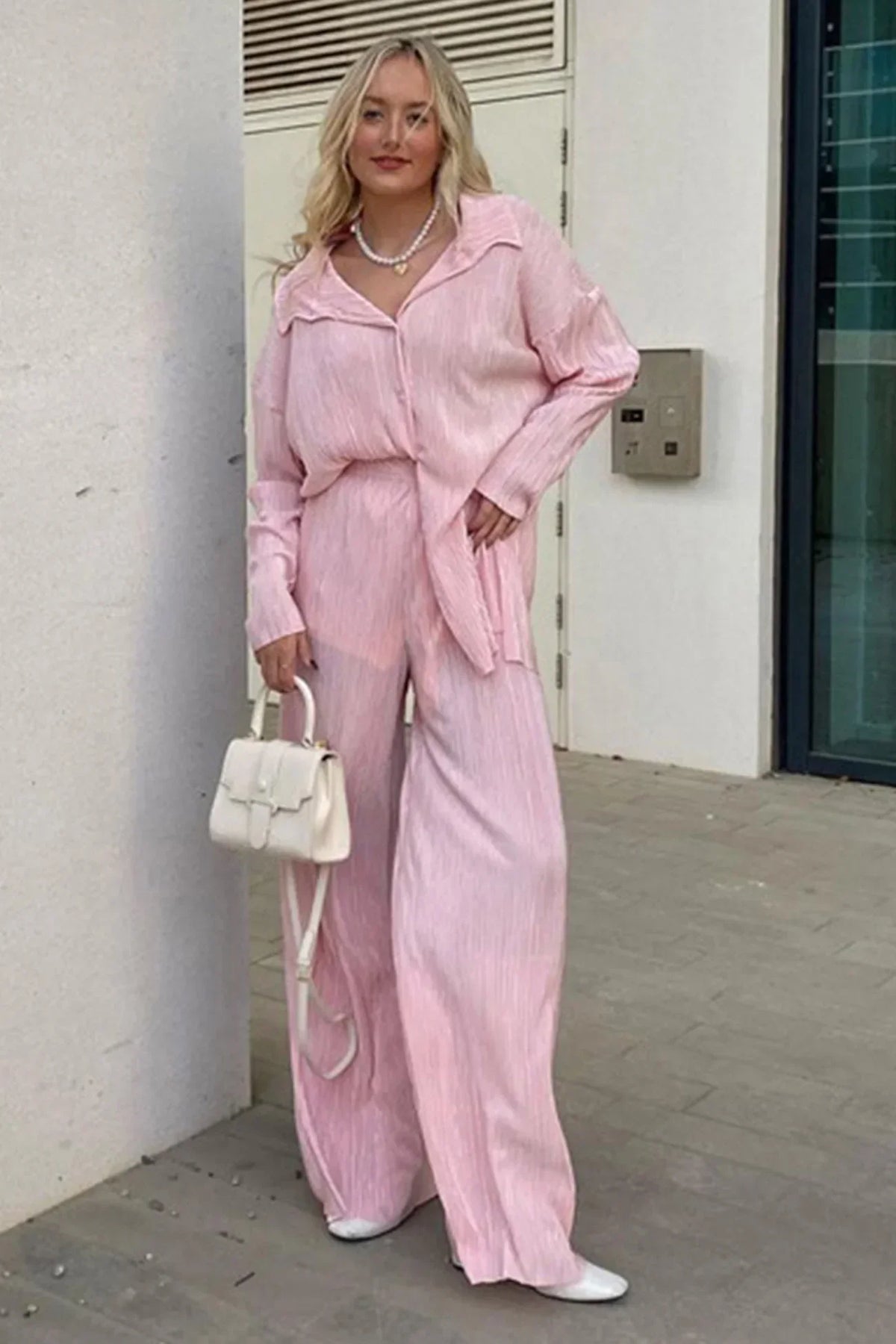 Variant image for Ensemble d'été Femme Chemise en Lin et Pantalon en Lin Léger et Confortable-16