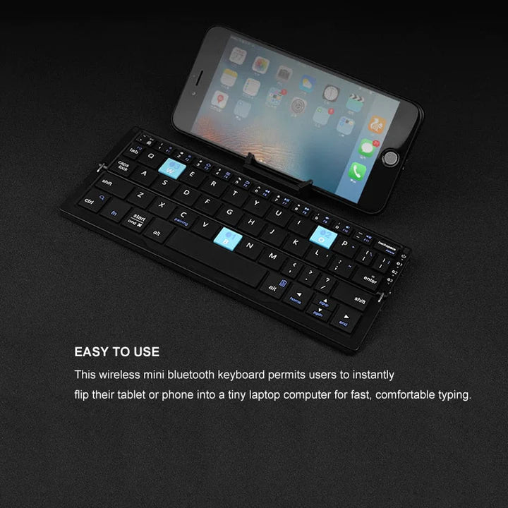 Clavier Portable Bluetooth Noir Compact Ergonomique Plastique Durable-1