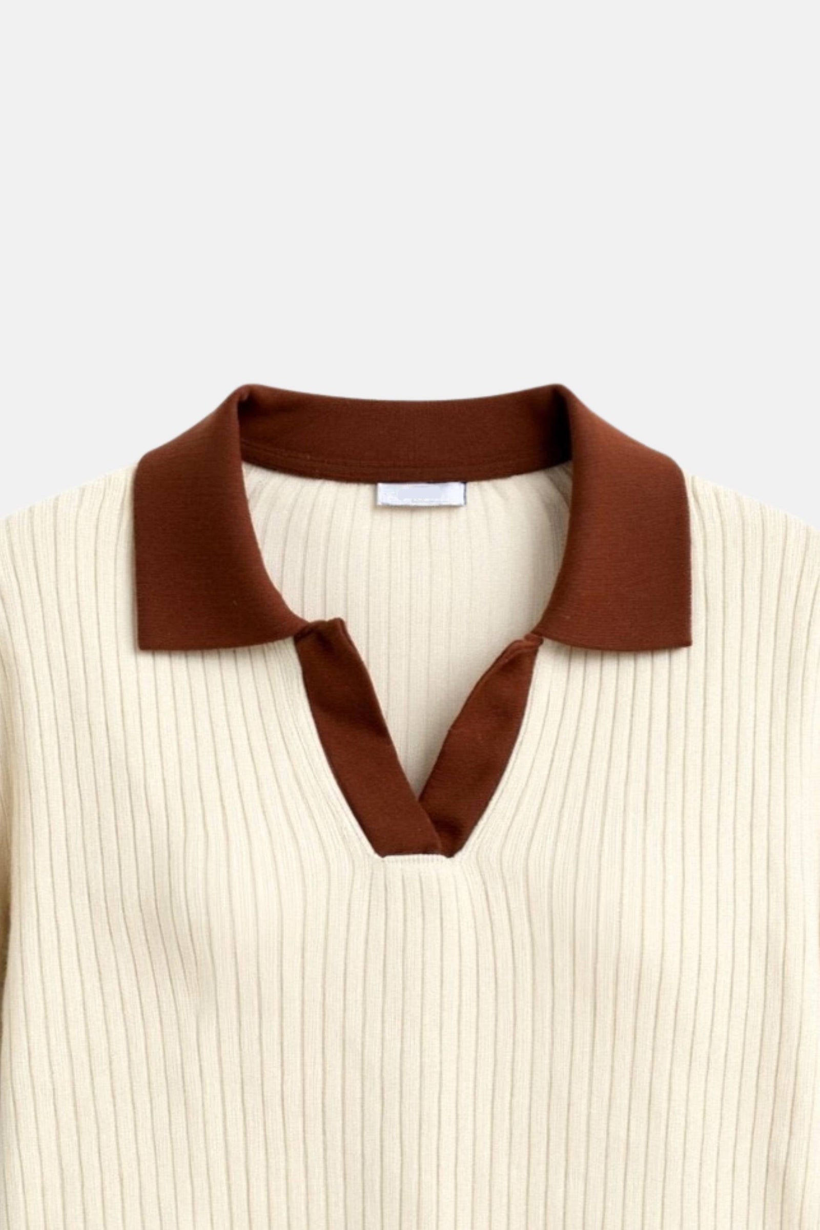 Polo Femme Col en Cran à Blocs de Couleur 6