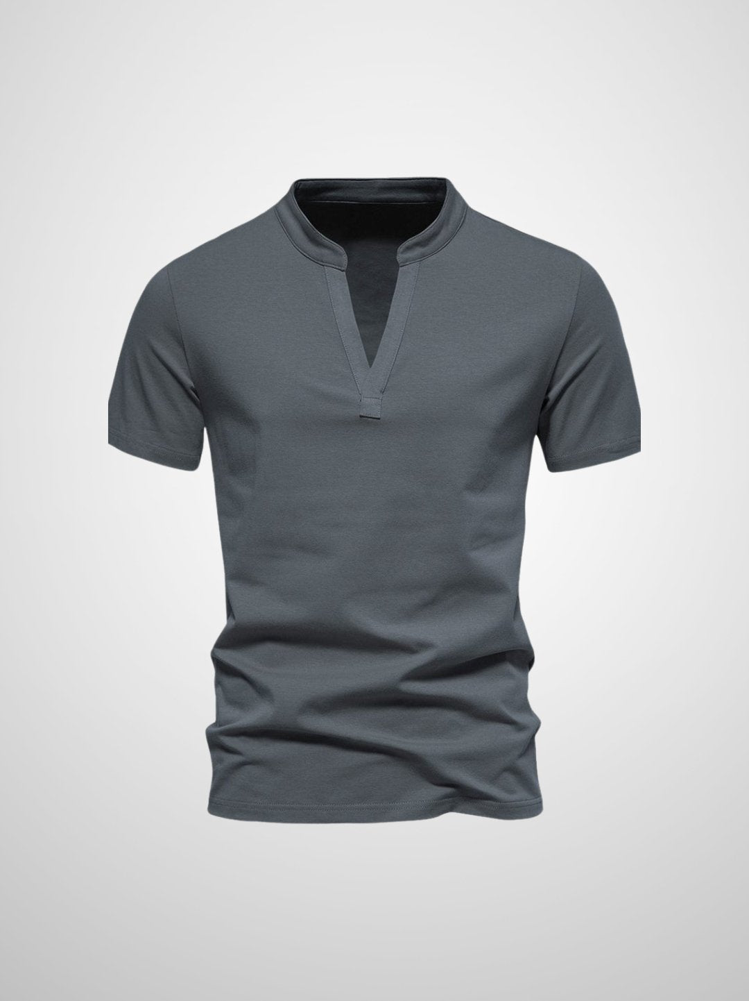 Polo Homme Casual Col V Tissu Mélangé 1