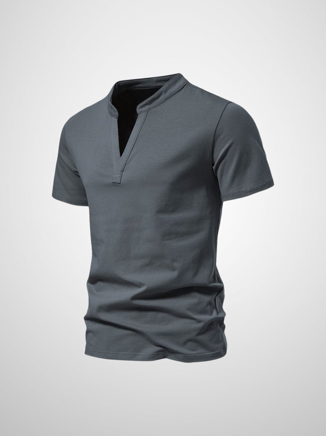 Polo Homme Casual Col V Tissu Mélangé 2