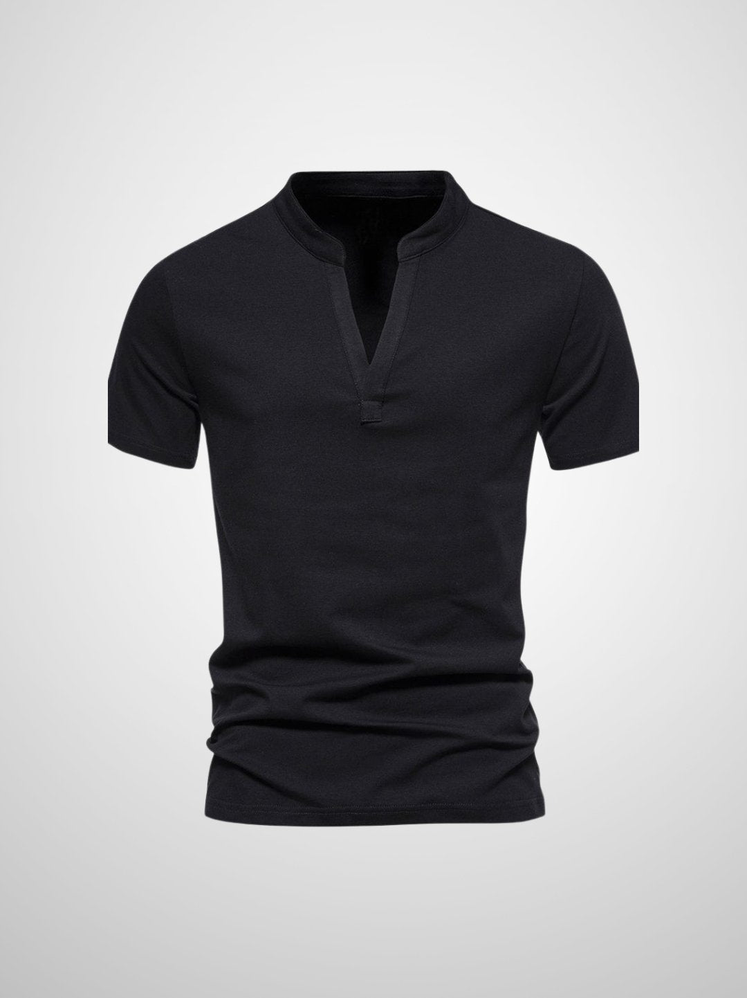 Polo Homme Casual Col V Tissu Mélangé 4
