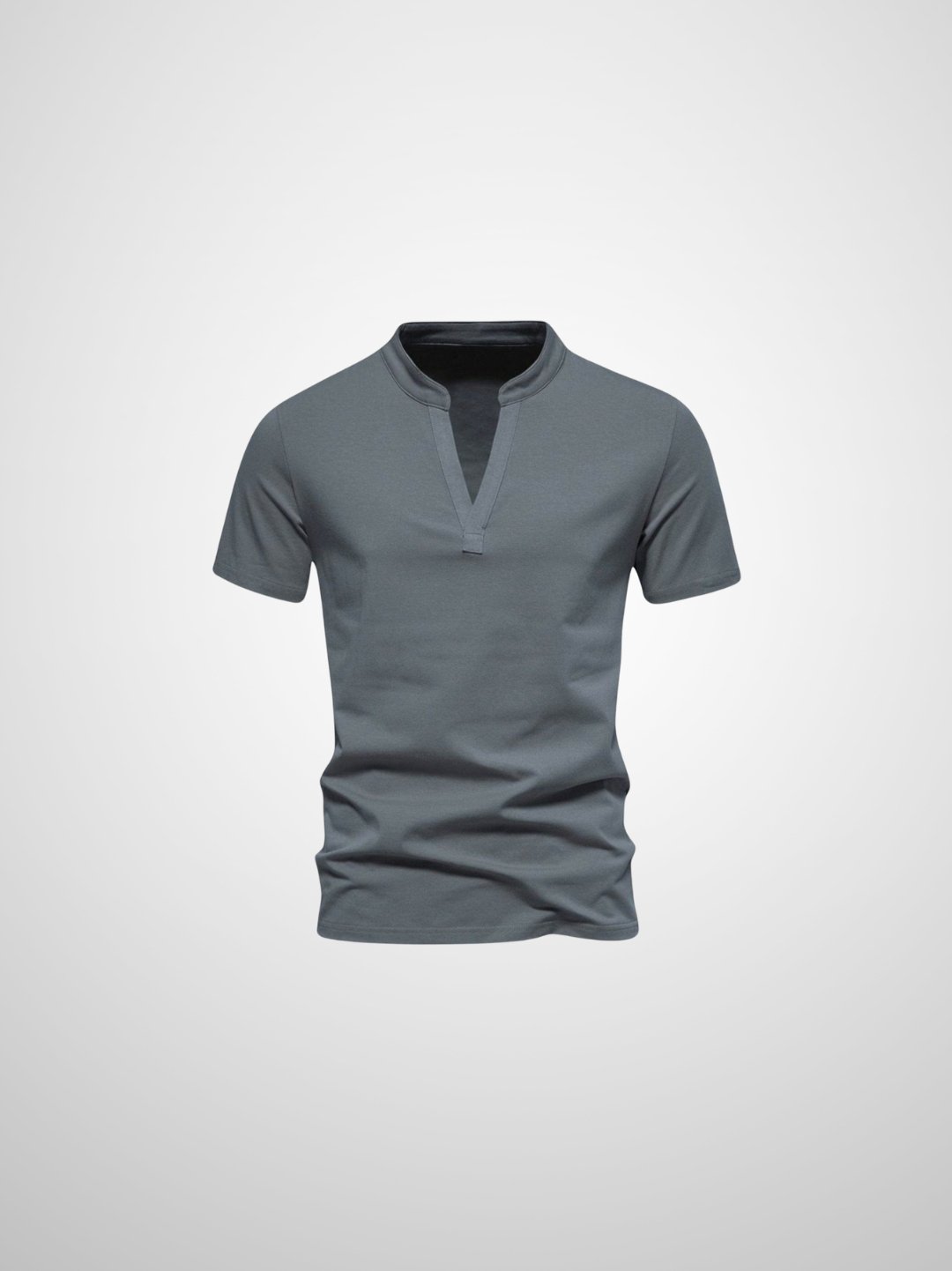 Polo Homme Casual Col V Tissu Mélangé 9