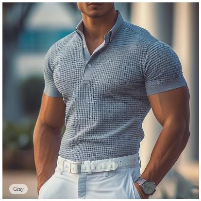 Polo Homme Classique à Col Revers Décontracté 2