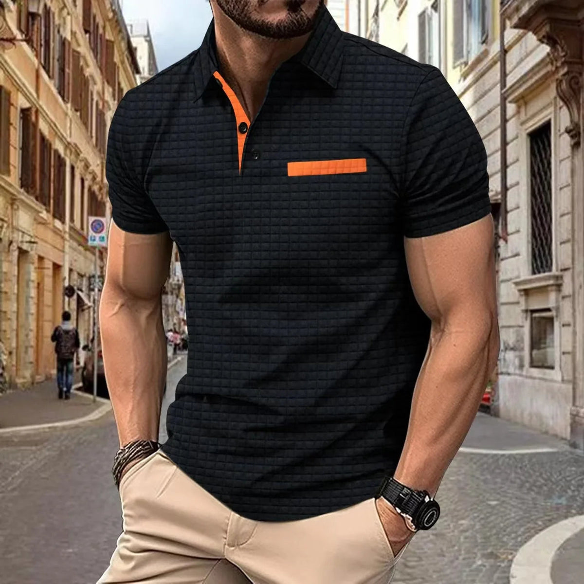 Polo Homme Décontracté Col Classique Ajusté 3