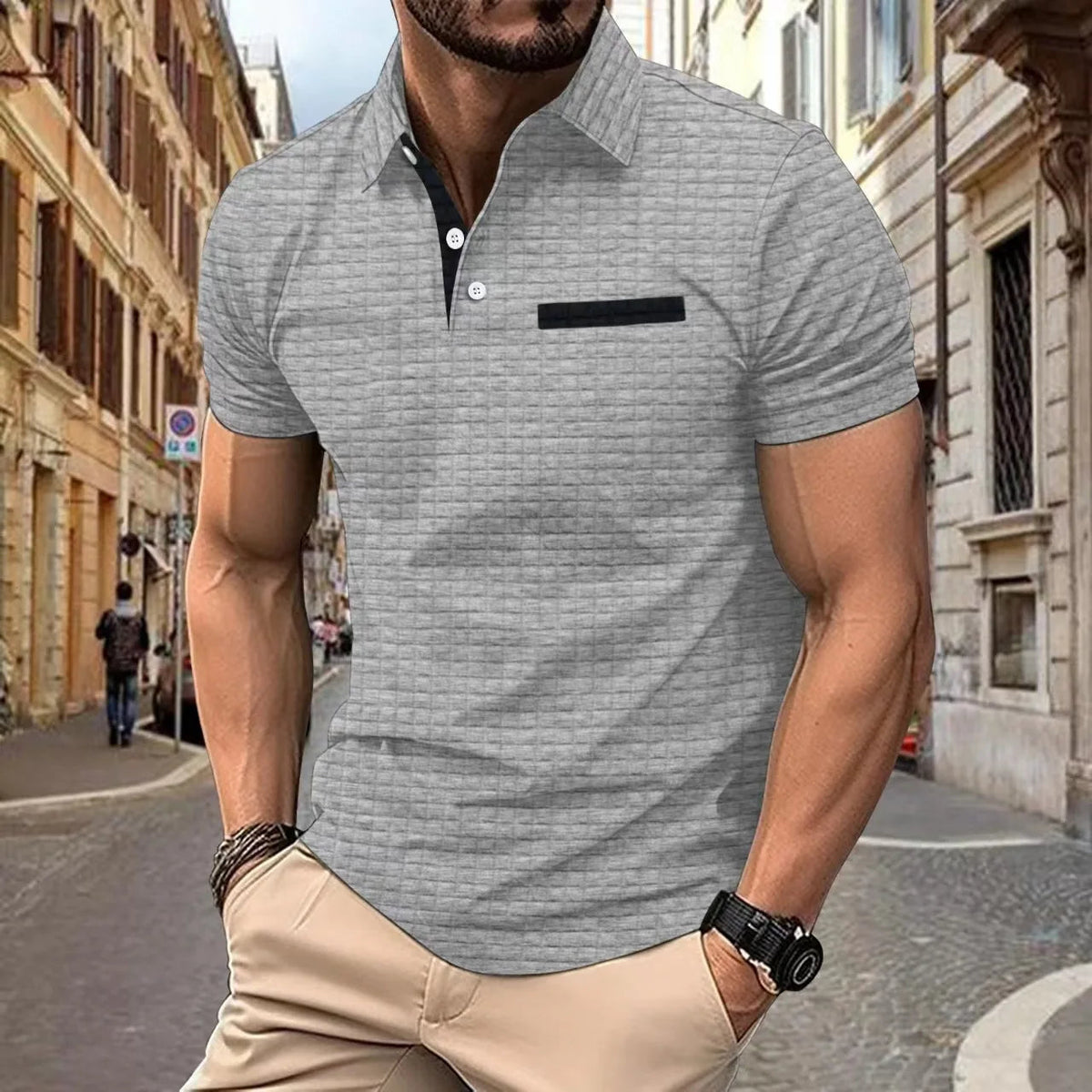 Polo Homme Décontracté Col Classique Ajusté 4