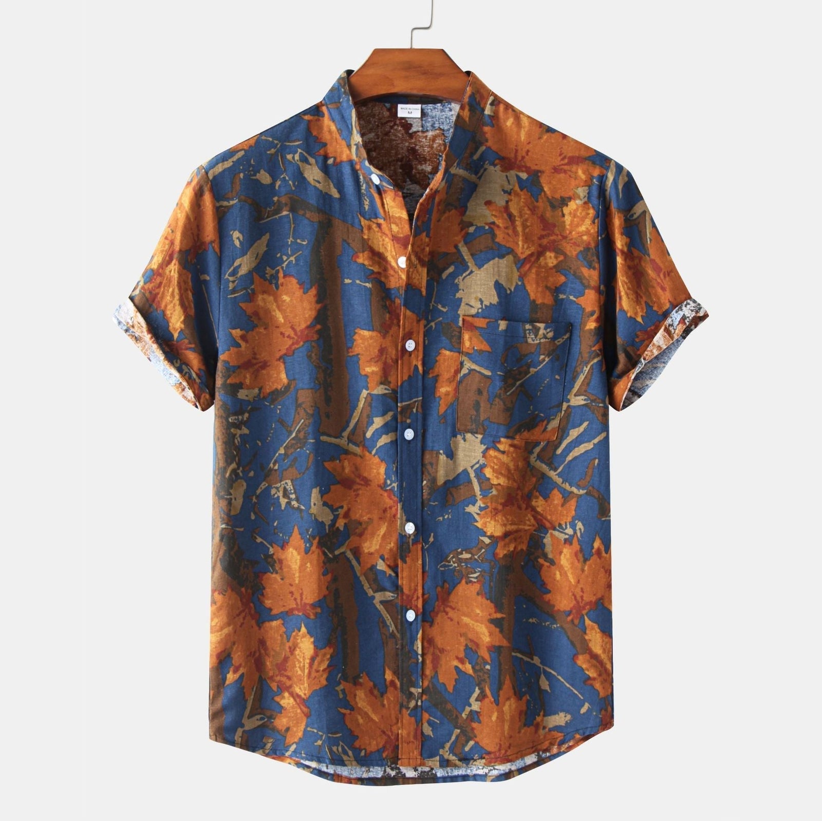 Polo Homme Imprimé Éclatant Manche Longue Coton Doux 5