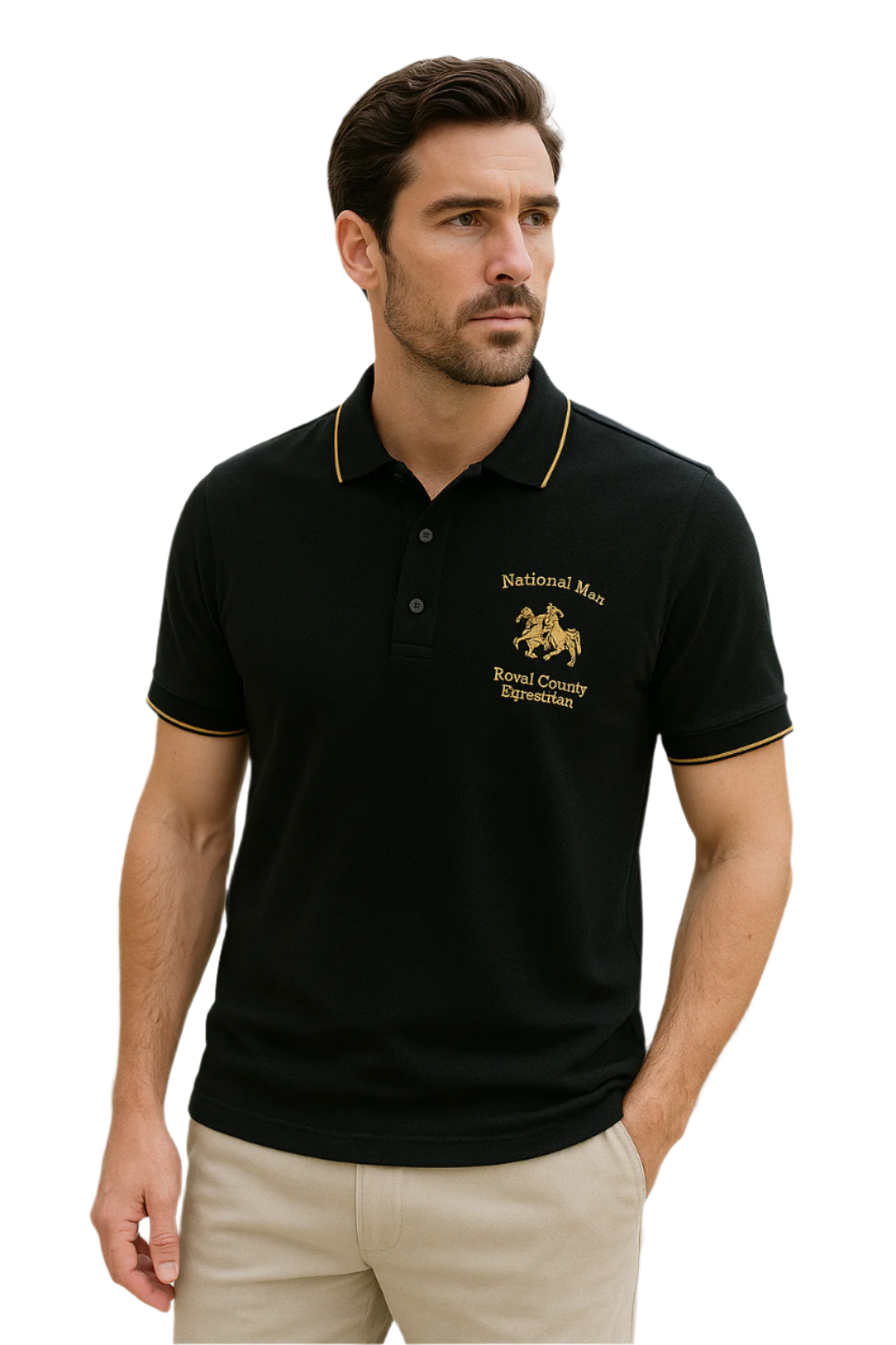 Polo Homme Manche Courte Brodé Tissu Tissé Doux 0