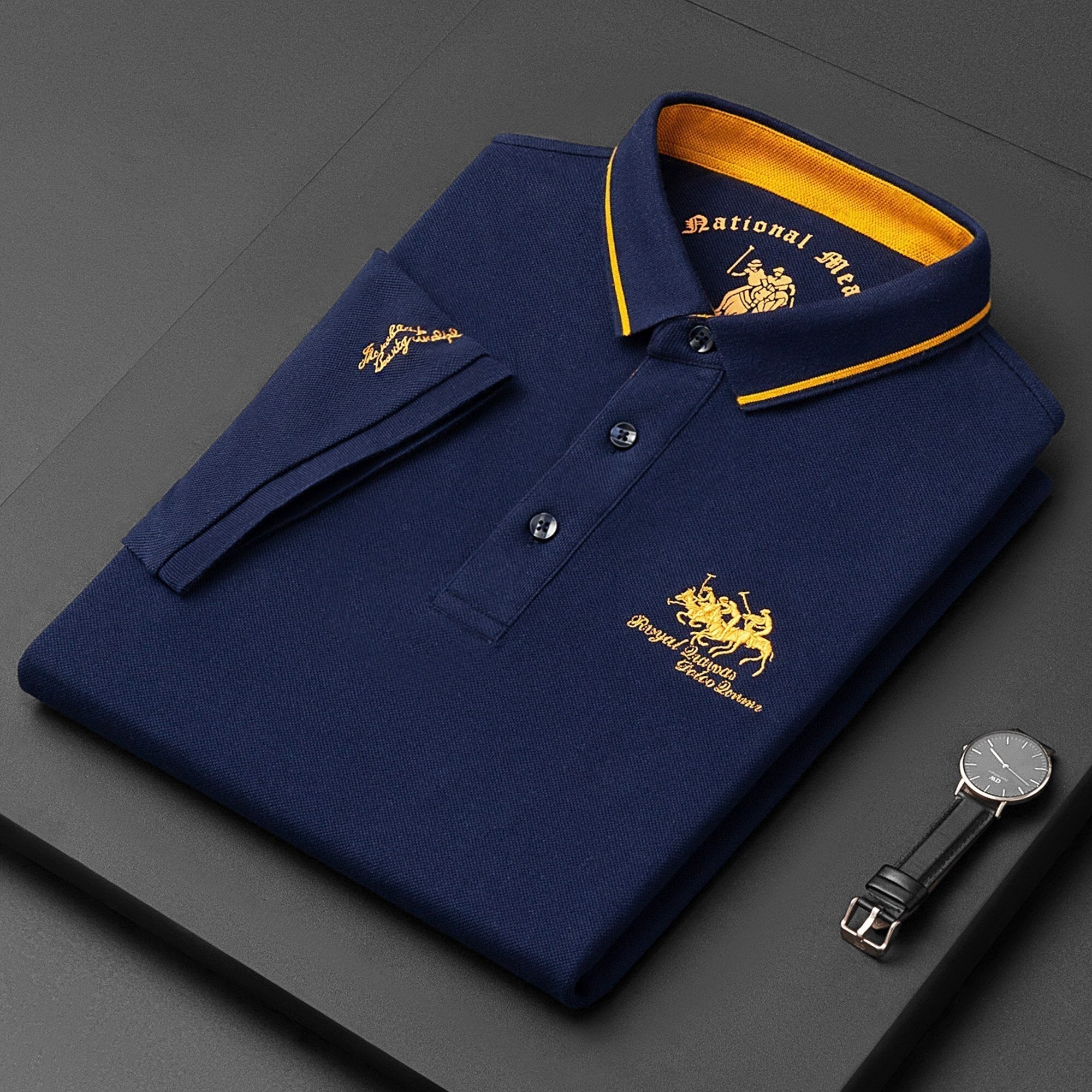 Polo Homme Manche Courte Brodé Tissu Tissé Doux 5