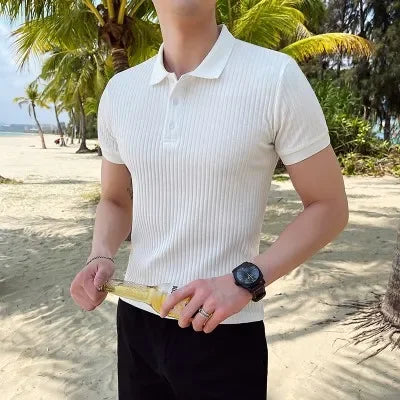 Polo Homme Manches Courtes Côtelé 1
