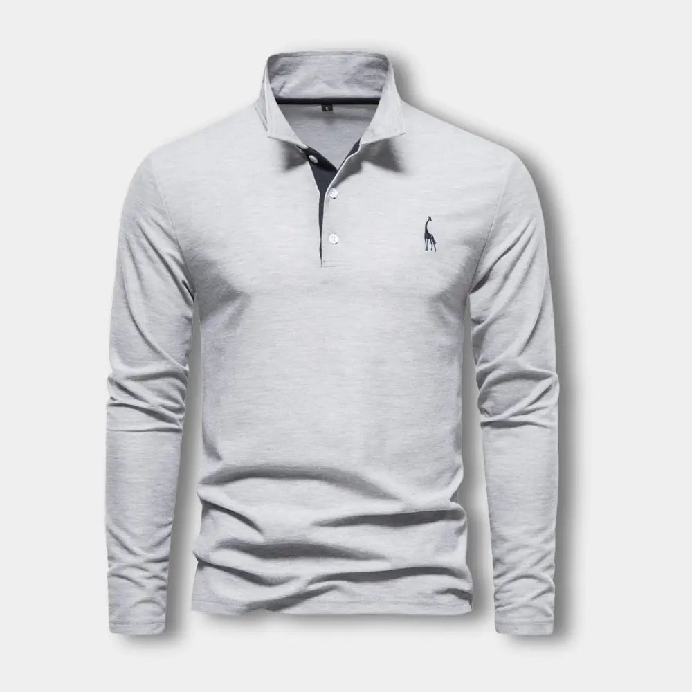 Polo Homme Manches Longues Col Ouvert Contrasté 1