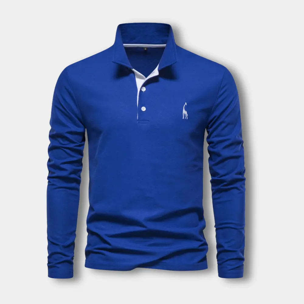 Polo Homme Manches Longues Col Ouvert Contrasté 3