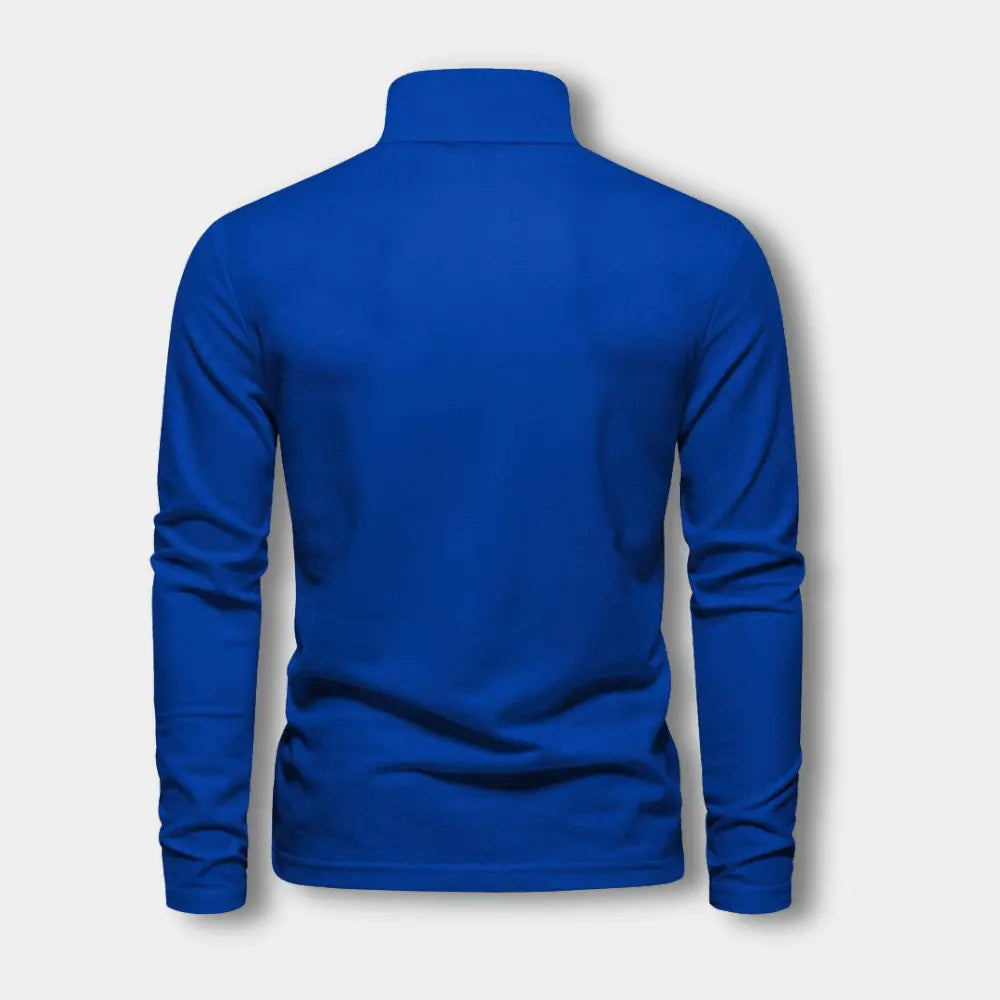 Polo Homme Manches Longues Col Ouvert Contrasté 4