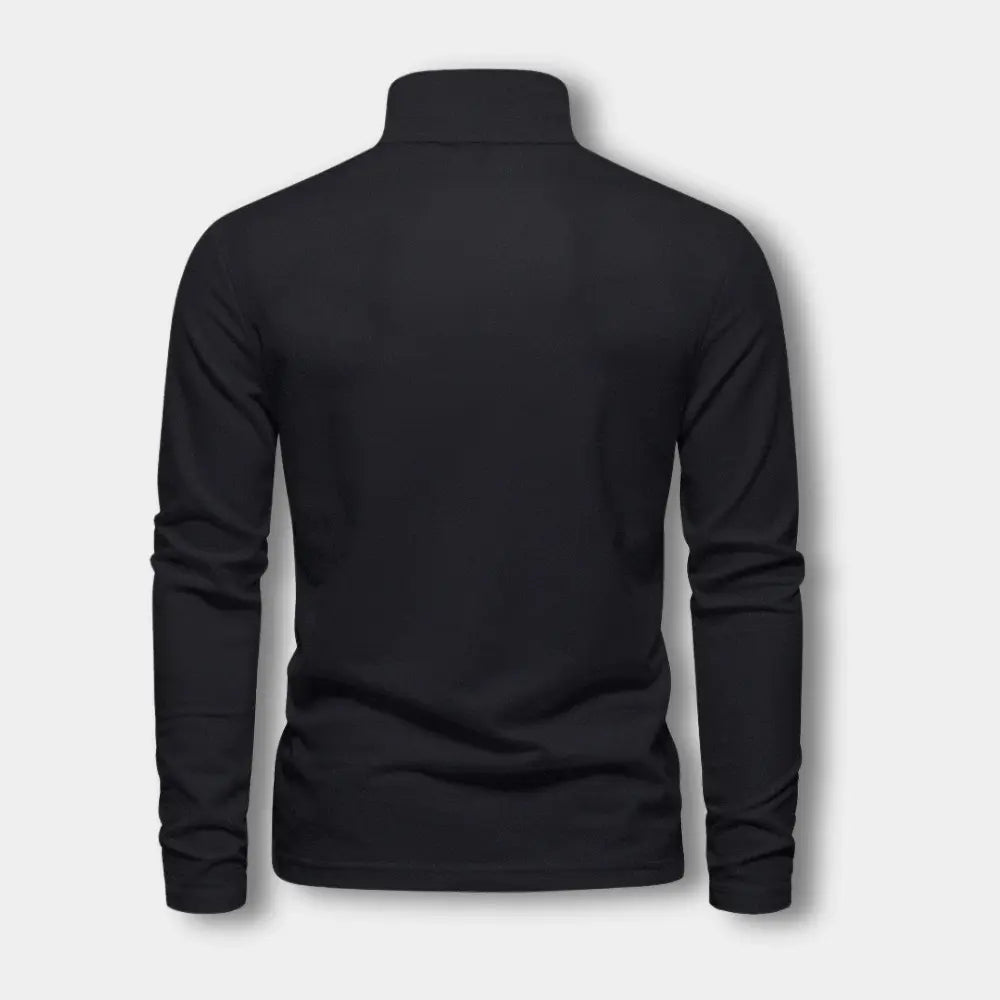 Polo Homme Manches Longues Col Ouvert Contrasté 5