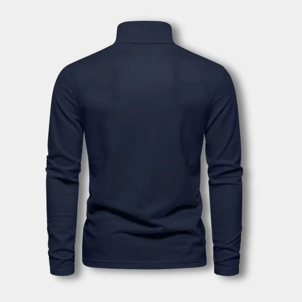 Polo Homme Manches Longues Col Ouvert Contrasté 7