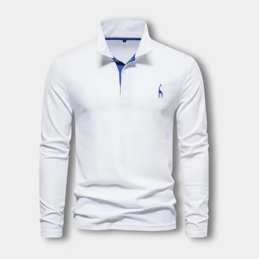 Polo Homme Manches Longues Col Ouvert Contrasté 8