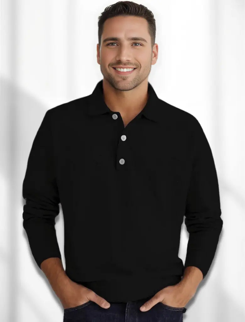 Polo Homme Piqué Long Ajusté Élégant 2