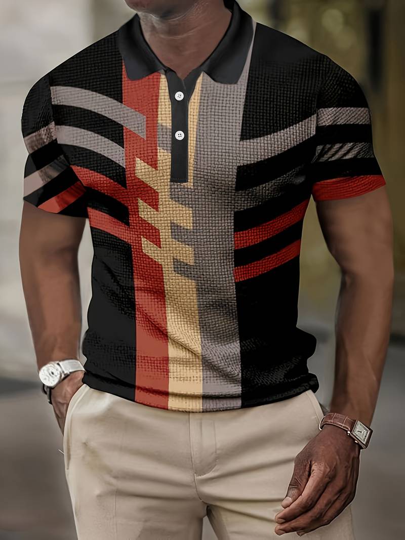 Polo Homme Style Vintage à Bouton 1/4 Casual 0