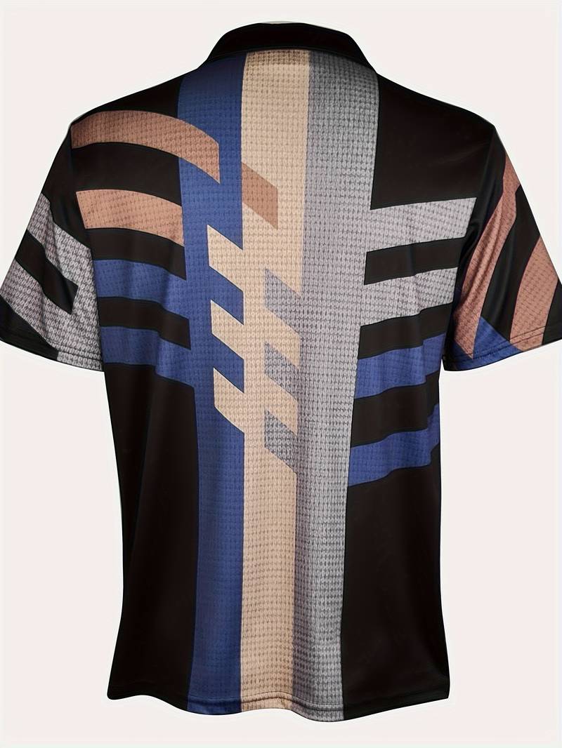 Polo Homme Style Vintage à Bouton 1/4 Casual 2