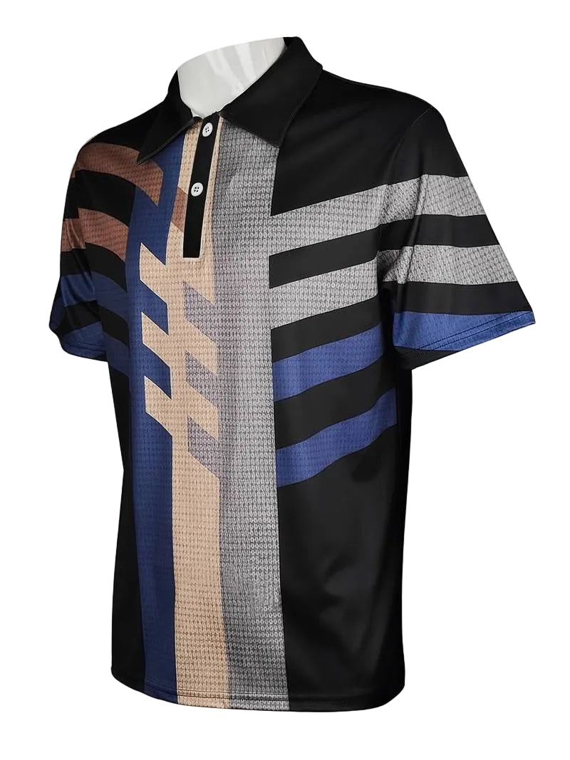 Polo Homme Style Vintage à Bouton 1/4 Casual 3
