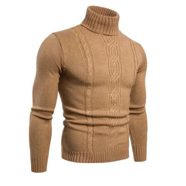 Polo Homme Tricot Câble à Manches Longues Classique 0