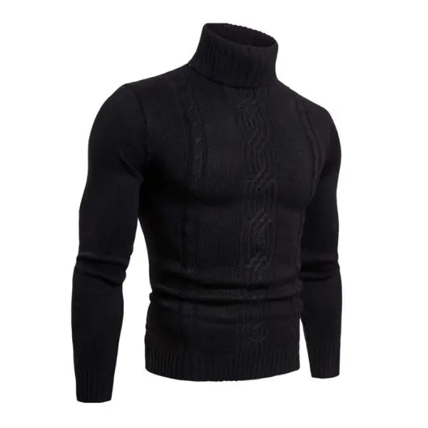 Polo Homme Tricot Câble à Manches Longues Classique 1