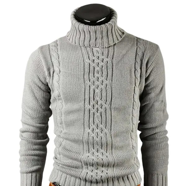 Polo Homme Tricot Câble à Manches Longues Classique 3